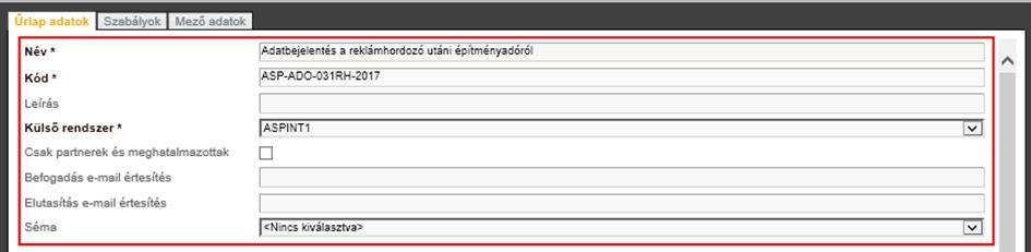 Az adatok a korábbitól eltérően, strukturáltan jelennek meg a felületen. Felül az általános beállítások, alatta pedig az iratkezelési adatok.