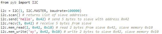 micropython pyb modul i2c példa HTU21D modul, I2C