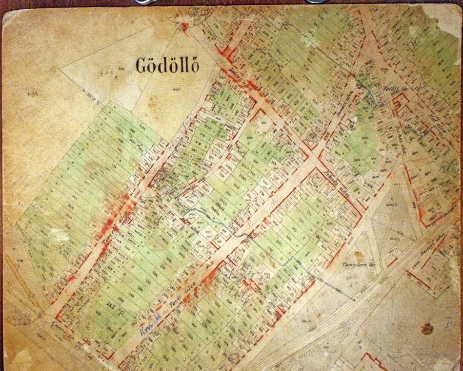 Czeglédi Noémi: Gödöllő kataszteri birtokvázlata a Gödöllői Városi Múzeum Térképtárában 39 Gödöllő birtokvázlata, 12. szelvény jobb alsó negyedlap.