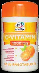 rágótabletta. A készítmény 1000 mg C-vitamint tartalmaz. A C-vitamin hozzájárul az immunrendszer normál működéséhez.
