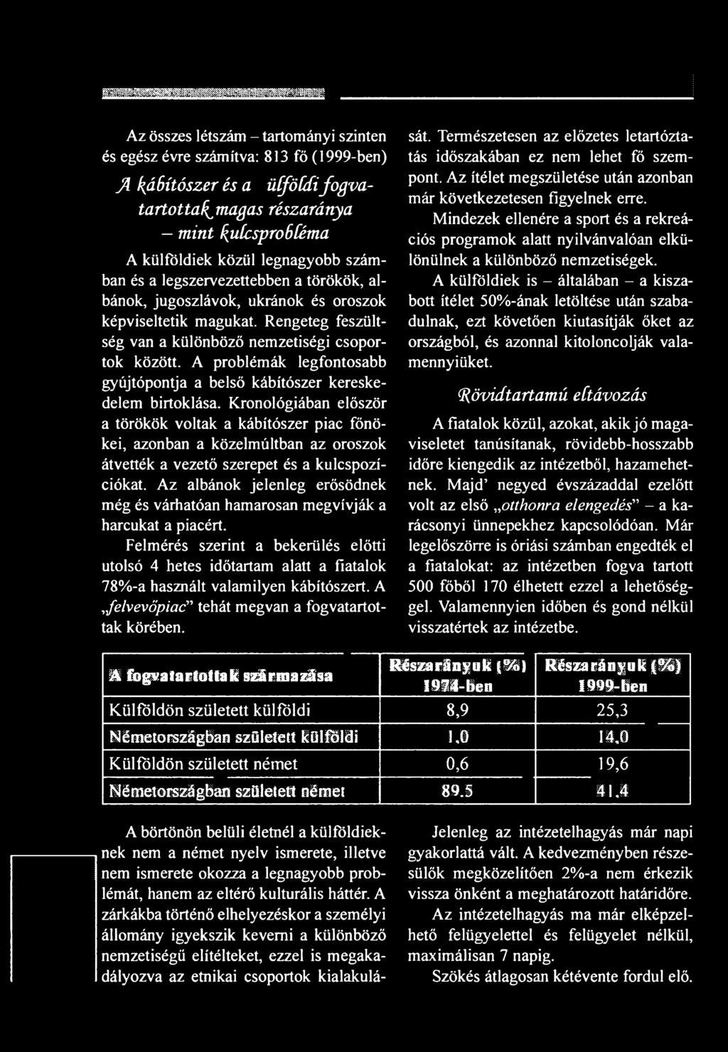A problémák legfontosabb gyújtópontja a belső kábítószer kereskedelem birtoklása.