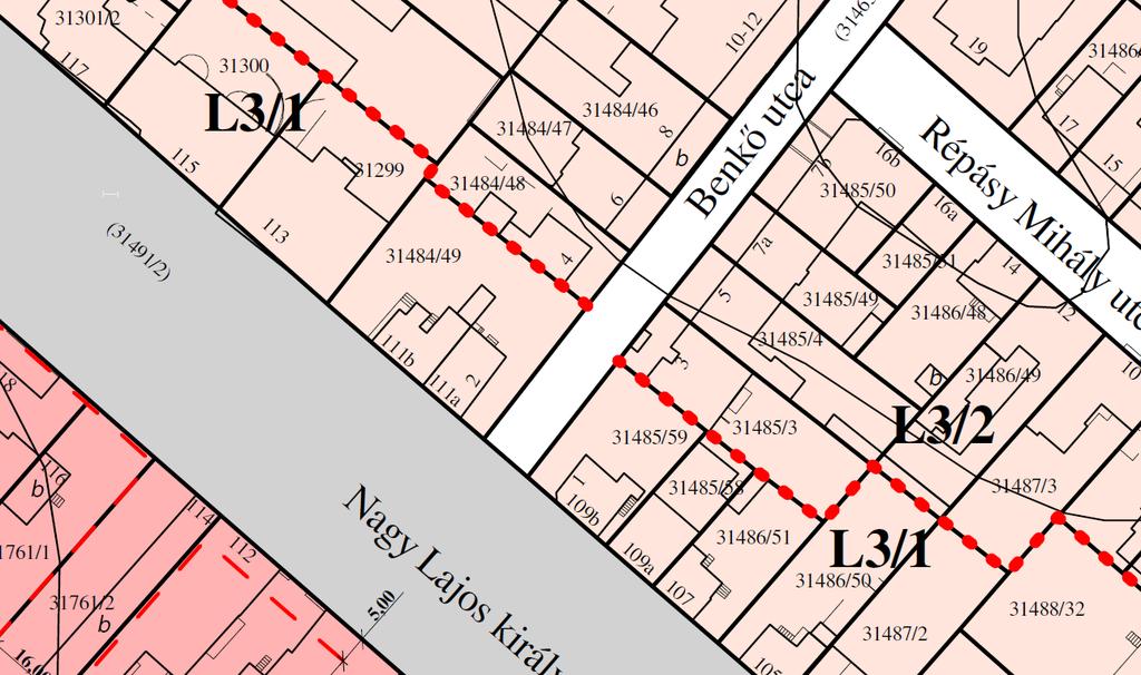 CITY-FORM 2000 KFT. 26/9 Telek övezeti térképe: Kisvárosias, jellemzően szabadonálló beépítésű lakóterületekre vonatkozó előírások (L3) *2 29.