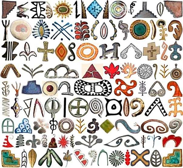 8. ábra. A magyar hieroglif írás jelei és jelpárhuzamai. Varga Géza elvetett címlapterve. 418 Hozzáteszi még, hogy az antik írásrendszerek közötti híd szerepét a magyar hieroglif írás jelei töltik be.