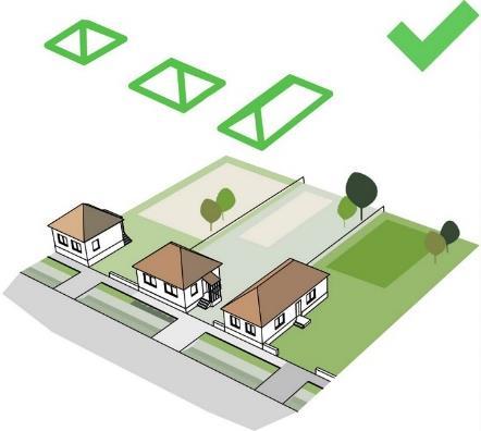 Tetőforma 5. Ajánlások B) Kertvárosias területek A kertvárosias területen számos építészeti stílus helyet kap, így a tetőformák is változatosak.