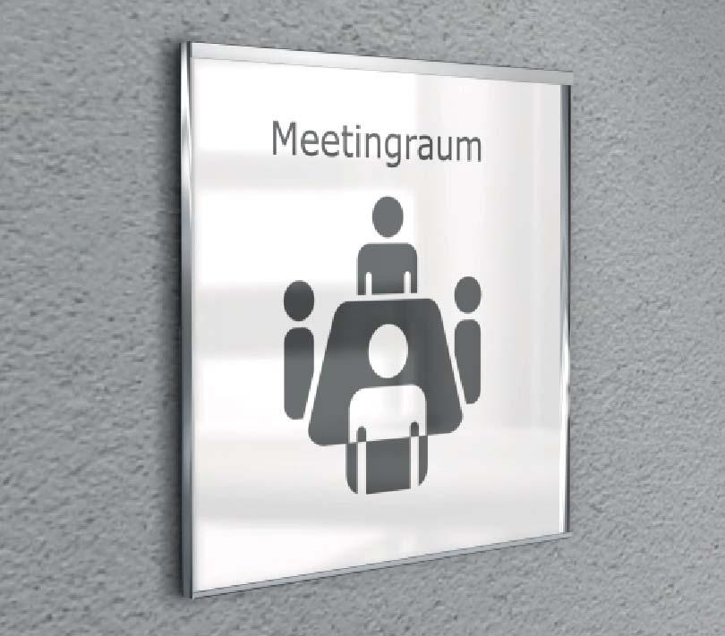 Tábla rendszerek Sign Systems GlasFix GlasFix A rendkívül népszerű, vékony GlasFix rendszerünk elemei egy üveglap és egy elegáns nemesacél kazetta kombinációjából állnak.