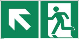 The one-sided escape routes signs rectangular shape of 300x150 mm are made of plastic (art.-no..k) or thin foil (art.-no..f), both photoluminescent.