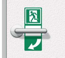 Biztonsági jelölések Safety Signage 100x250 mm-es, öntapadó, lekerekített sarkú kilincs jel Door handle mark backing self-adhesive foil, rounded corners,