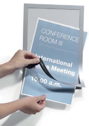 The lexible info frames provide a professional and high-quality presentation solution for notes, posters or advertisements that require frequent replacement.