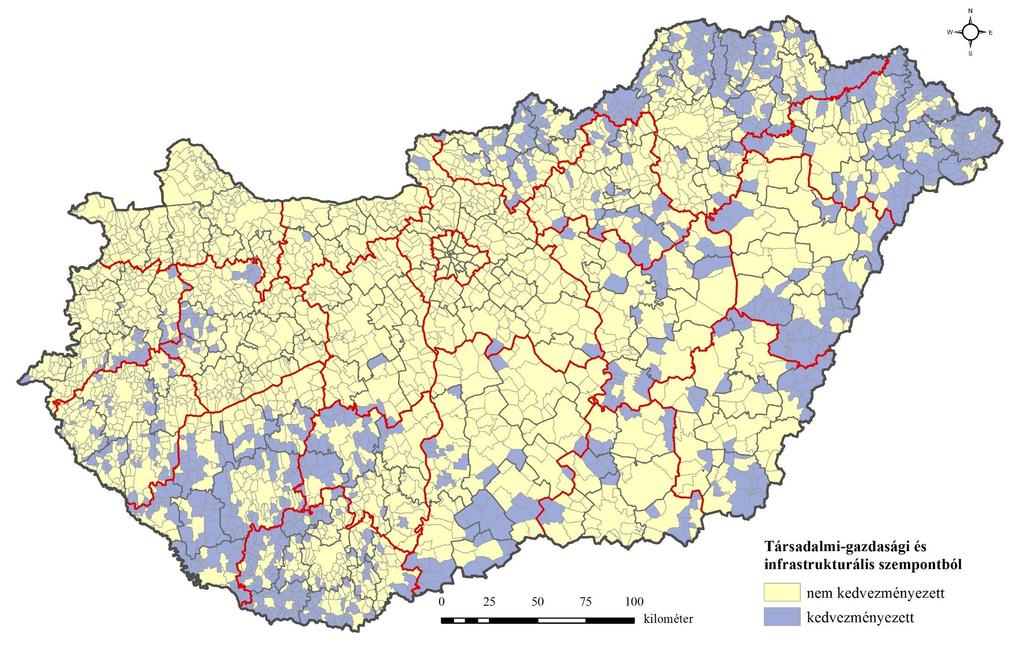 A területfejlesztés kedvezményezett térségei 2014-ben Forrás: