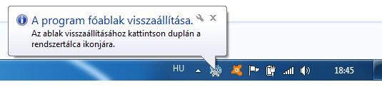 NAV online számla interface KOBAK-SOLV" ablakát; a -" feliratú ikonnal pedig be tudjuk csukni és ikonformában ideiglenes szüneteltetésre az asztalra letenni a KOBAK-SOLV-ot (anélkül, hogy kilépnénk