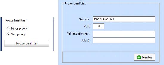 NAV online számla interface Ritka eseteket kivéve erre nem lehet szükség. Először próbálja meg a kommunikációt Nincs proxy beállítással.