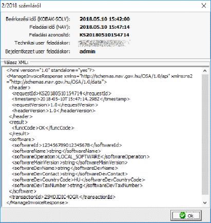 NAV online számla interface 2. Számla lekérdezés Az eddigi beküldött/feladott számla/számlák lekérhetők a NAV szerverről.