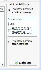 NAV online számla interface Miután beállítottunk a NAV szervert, kiválasztottunk a technikai felhasználót és elindítottunk a feldolgozást a lekérdezés vezérlő menüje aktívvá válik.