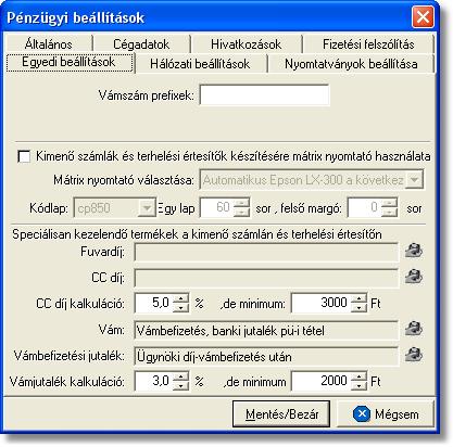 Beállítások.