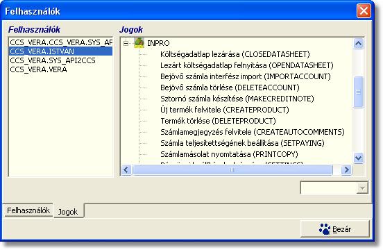 Beállítások rendszergazdák feladata. Az alábbiakban felsoroljuk a számlázáshoz kapcsolódóan beállítható jogosultságokat.
