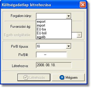 Költségadatlapok (RGW, CD Cargo) 6 
