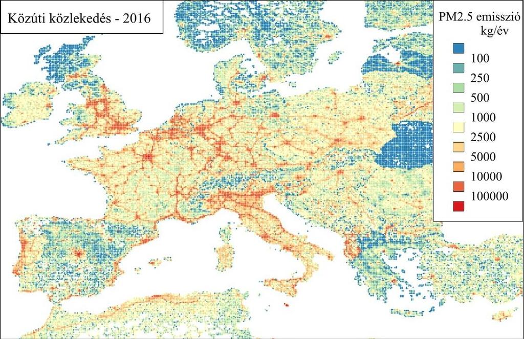 EMISSZIÓ LELTÁRAK A közlekedési szektor éves PM2.