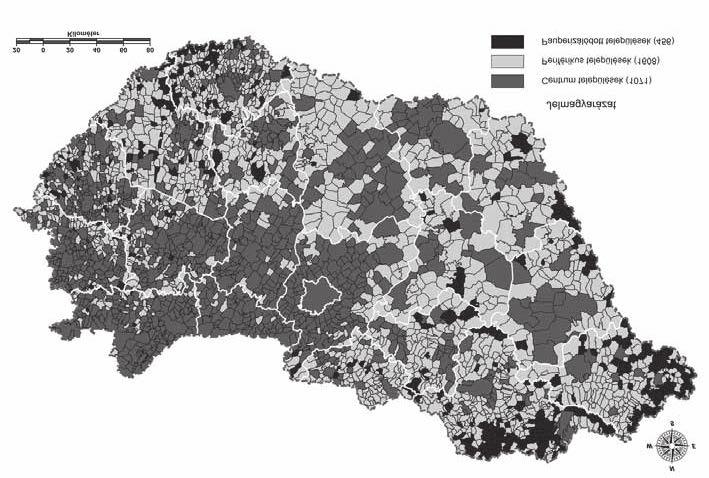 Iskolakultúra 2018/10-11 Magyarországon három különböző településtípust különböztethetünk meg: a centrumterületeket, a periférikus településeket és a pauperizálódott településeket (1. ábra).