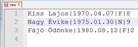 21 / 191 2013.11.04. 8:03 A 17.1. forráskód mutatja be a barát rekord (csak mezőket tartalmazó osztály) deklarációját. A fájl beolvasása és feldolgozása a 17.2. forráskódban látható.