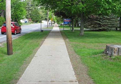of Curb Cuts: 6 Residential 5 Non-residential Density of Curb Cuts: 46 per mile Notes: The crosswalks at the Court St intersection are in poor condition (see intersection assessment).