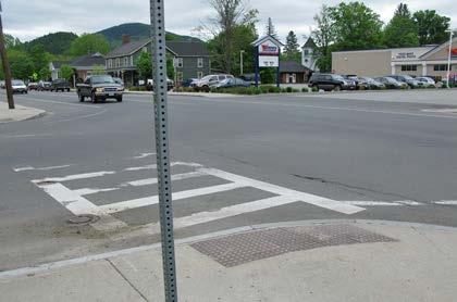 lines Hatched area Solid color area Textured area Crossing Width: <20 ft 20-30 ft >30 ft Traffic Level: Low Moderate High Notes: Existing painted hatch-style crosswalk across Park Street is heavily