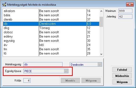 felsorolásban nem található a négyzetméter (m2)), azt a legutolsó OWN ( = Saját) típusba kell besorolni.