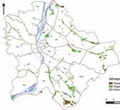 Egyesített rendszerű hálózat (kék színnel), elválasztott rendszerű szennyvízcsatorna (piros színnel) Budapest domborzata Az FCSM Zrt.