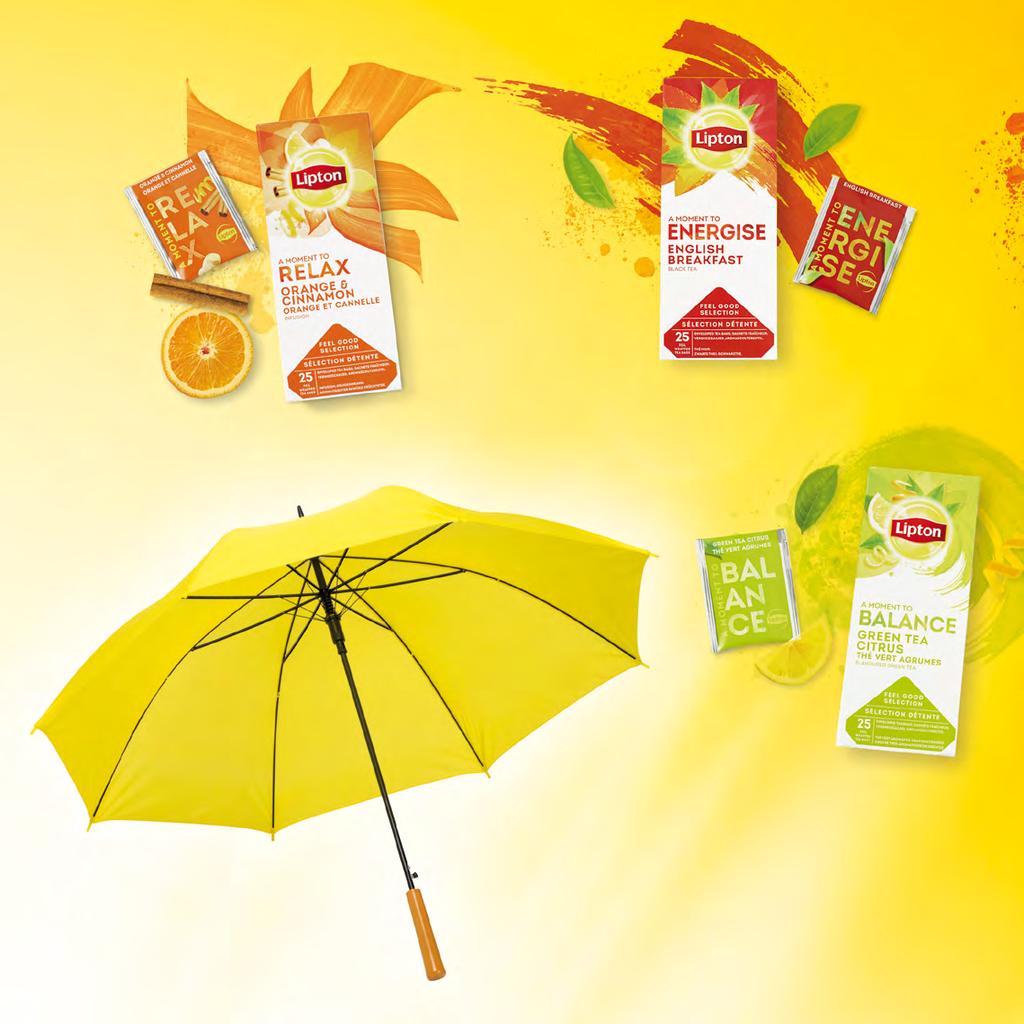 5 6 doboz választható tea Bármely kombinációban a promócióban szereplő teák közül 5 Lipton esernyő