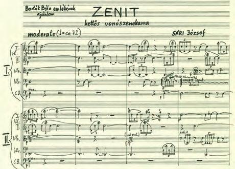Bartók és kortársai / Bartók and His Contemporaries Sári József: Zenit kettős vonószenekarra, szerzői kézirat (1995 1996) József Sári: Zenith for Double String Orchestra, autograph (1995 1996)