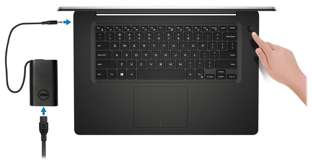 A számítógép üzembe helyezése 1 1 Csatlakoztassa a tápkábelt, majd nyomja meg a bekapcsológombot 2 A Windows-beállítás elvégzéséhez kövesse a képernyőn