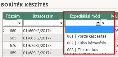 A kiadmányozás és expediálás befejezéséről szóló emailben felsorolásra kerülnek a sikeresen feldolgozott tételek iktatószáma és az expediálási módjuk is.