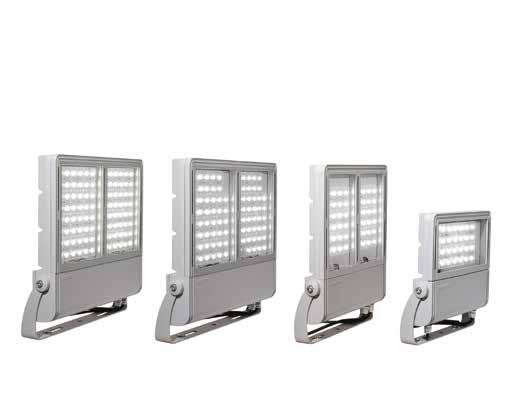 AREA INDU FLOOD Kül- és beltérre egyaránt Különböző fényáram és fényeloszlás-kombinációival az INDU FLOOD a