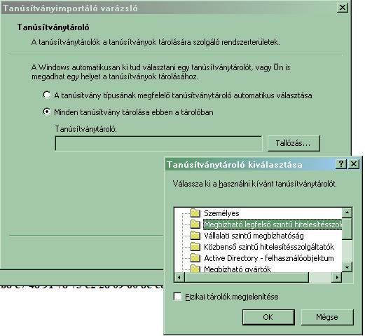 6.2. A közigazgatási gyökértanúsítvány telepítése Windows Vista esetén A KGYHSZ gyökértanúsítvány telepítése Windows Vista rendszeren a fentiekhez képest eltér. A lépései a következők: 1.