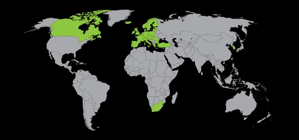 Countries Austria Germany The Netherlands Bulgaria Greece Norway Belgium Hungary Poland Canada Iceland Portugal Croatia Ireland Romania Cyprus Israel Slovak Republic