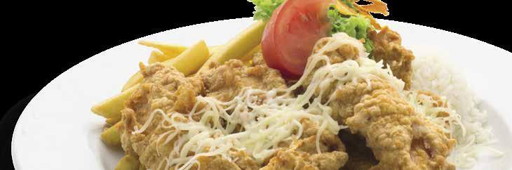SZÁRNYAS ÉTELEINK GEFLÜGEL POULTRIES MOZZARELLÁVAL ÉS PARADICSOMMAL SÜLT CSIRKEMELL RIZZSEL, SÜLT ZÖLDSÉGEKKEL G Hühnerbrust mit Mozzarella und Tomaten, Reis und gebratene Gemüse Chicken breast with