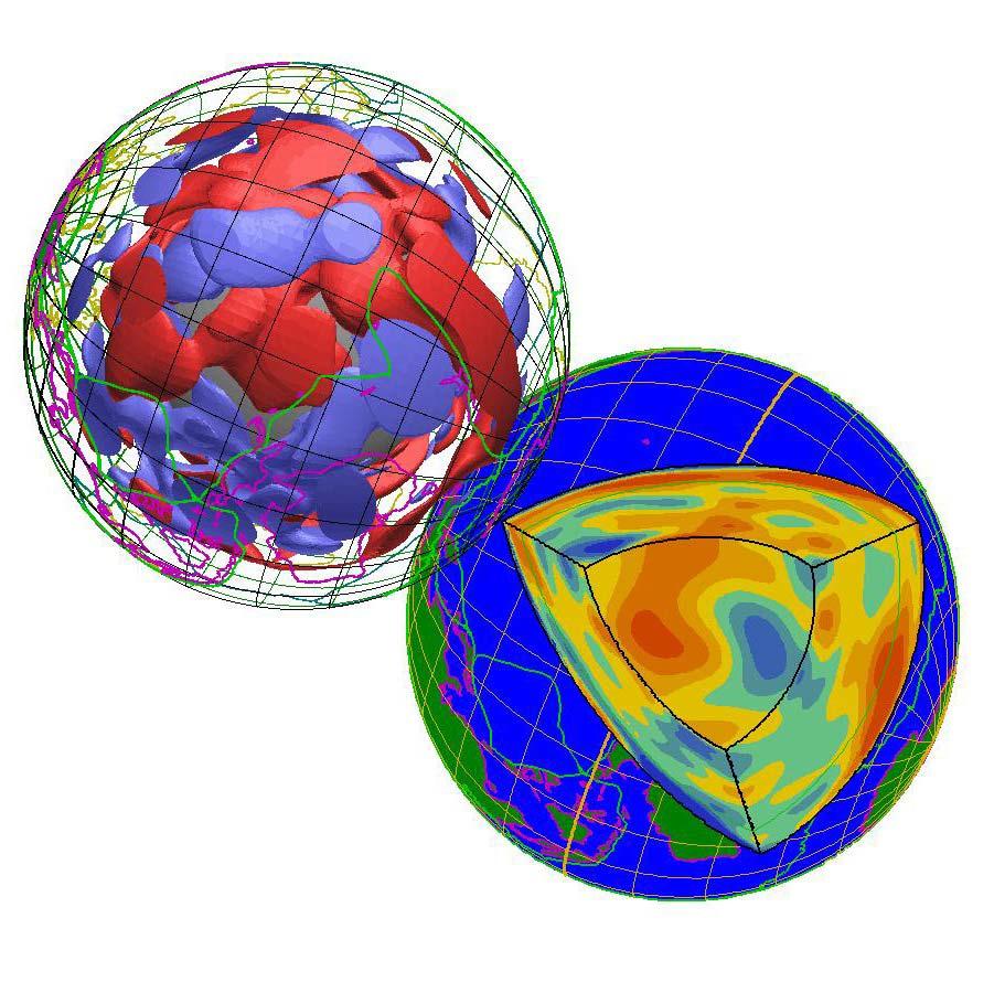 A Föld belső szerkezete Szeizmikus tomográfia Nagy sűrűségű (hideg) és