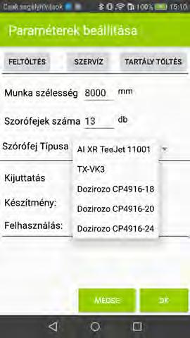 A kijuttató pontos működéséhez fontos a paraméterek megfelelő megadása, mert ezek határozzák meg a
