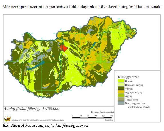 1. feladat Magyarország talajai / 8 pont Magyarország talajai - böngészte Martin a címlapot. Nézzétek ezt a térképet! Becsüljétek meg, hogy kb hány km 2 