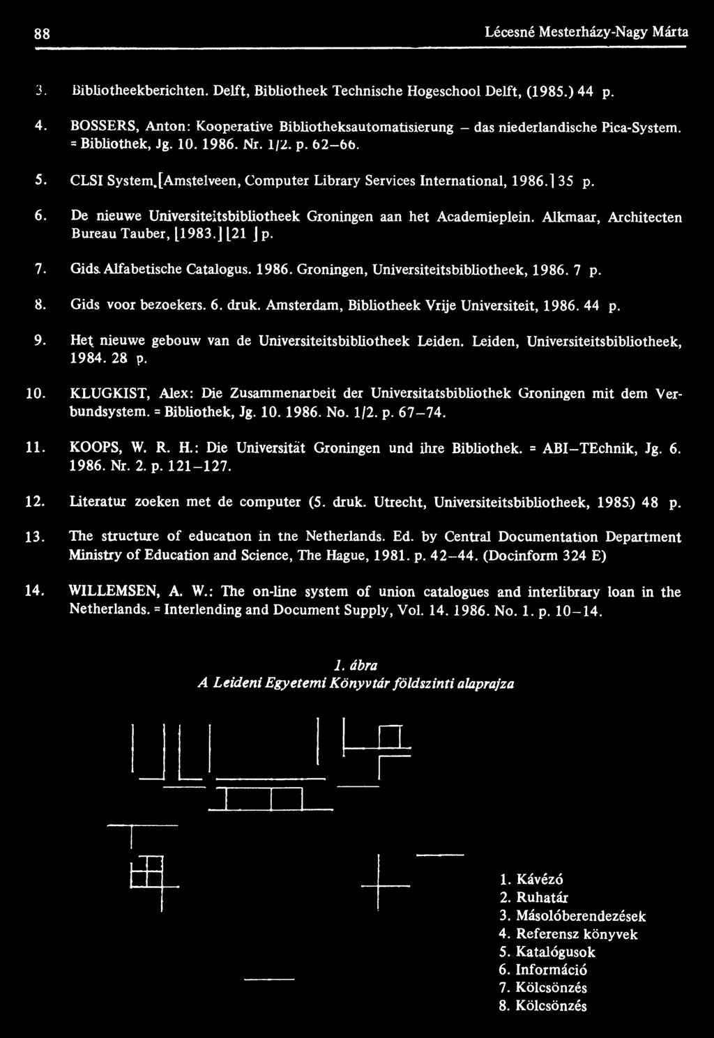 [Amstelveen, Computer Library Services International, 1986.1 35 P- 6. De nieuwe Universiteitsbibliotheek Groningen aan het Academieplein. Alkmaar, Architecten Bureau Tauber, [1983.] [21 J p. 7. Gids.