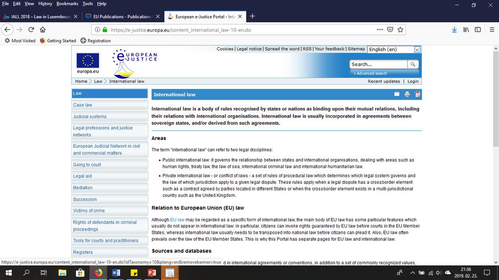 E-JUSTICE INTERNATIONAL LAW https://e-justice.