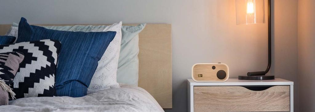 SMART ALARM product design This smart speaker is designed to be on your nightstand. It will help you to fall asleep as well as to wake up.