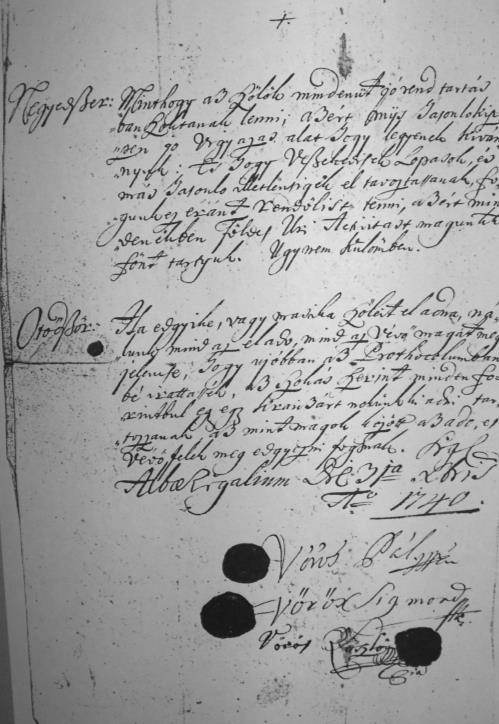 szerződésben, amelyet az említett birtokosok 1740. december 31-én fogalmaztak meg Székesfehérváron. A Vörös család szőlő telepítési szándékáról szóló alapszerződése, amit 1740.