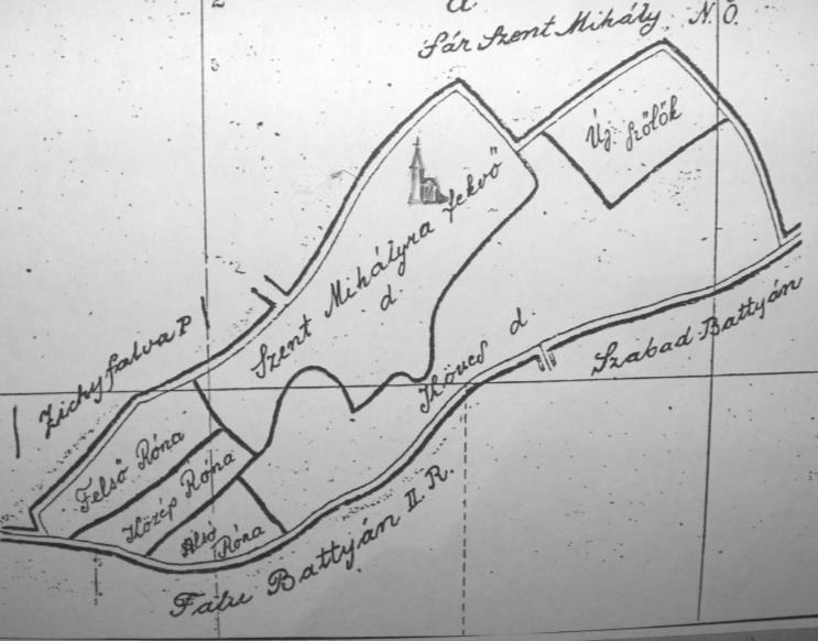 Úrhida térképe ezekben az időkben. Úrhida a sárszentmihályi körjegyzőséghez tartozott a 19. század második felében. A 960 lélekszámú kisközség határterülete 350 kat. hold 414 n. öl volt 1888-ban.
