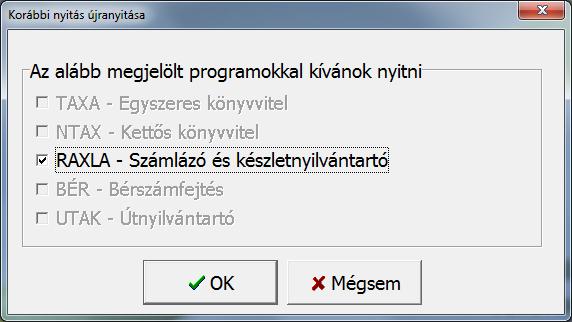 A folyamat ugyanaz, mint a nyitás estén azzal a különbséggel, hogy a program a nyitni kívánt