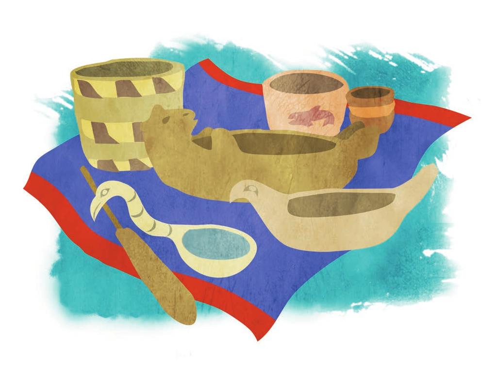 Soon, Sahan had the best of everything; good food, beautiful clothes and fine jewelry. Even her dishes and spoons were set with abalone and dentalia shells.