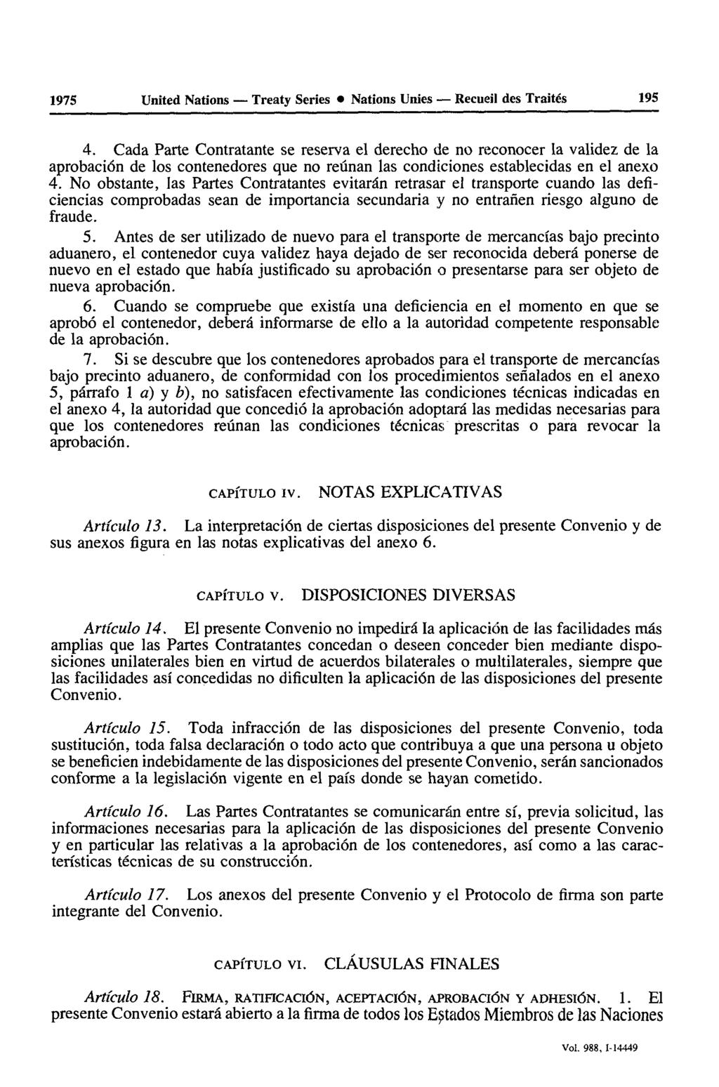 1975 United Nations Treaty Series Nations Unies Recueil des Traités 195 4.