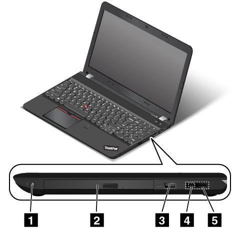 3. ábra Jobb oldali nézet 1 Audiocsatlakozó 2 Optikai meghajtó (rendelkezésre áll egyes modelleken) 3 USB (Universal Serial Bus) 3.