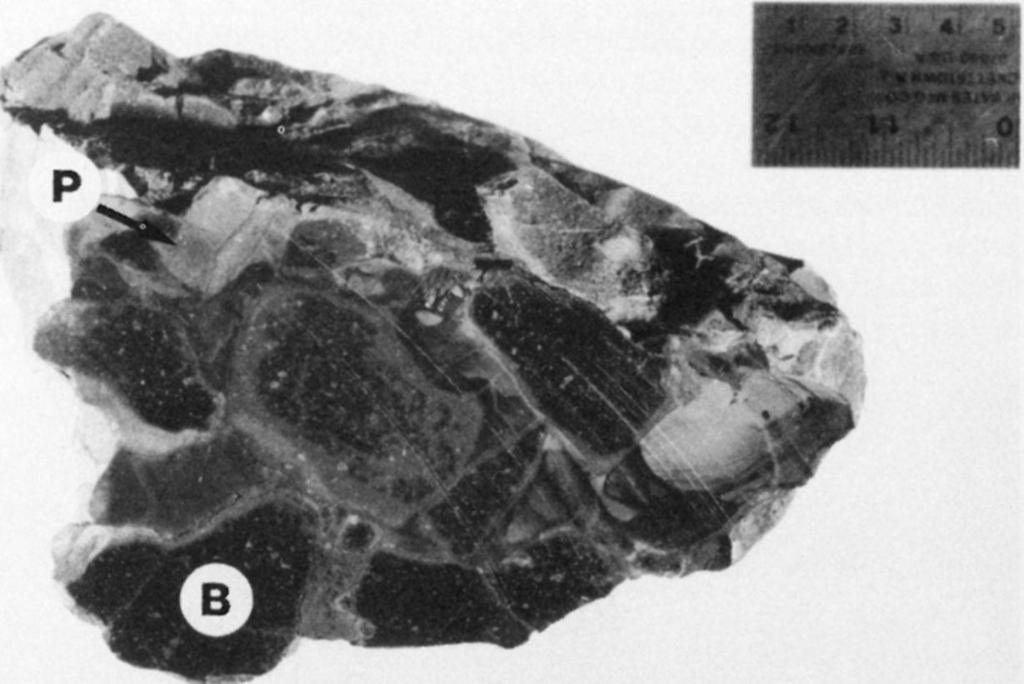 В - basalt, P - Pannonian sandstone 7. ábra.