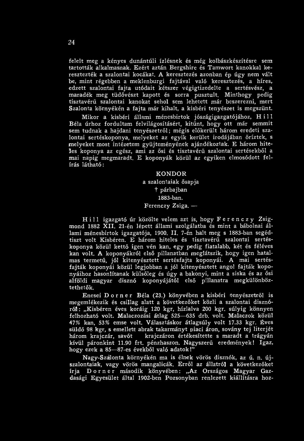 eredeti szalontai sertéskoponya, m elyeket az egyik kerület irodájában őriztek, s m elyeket m ost intézetem gyűjtem ényének ajándékoztak.