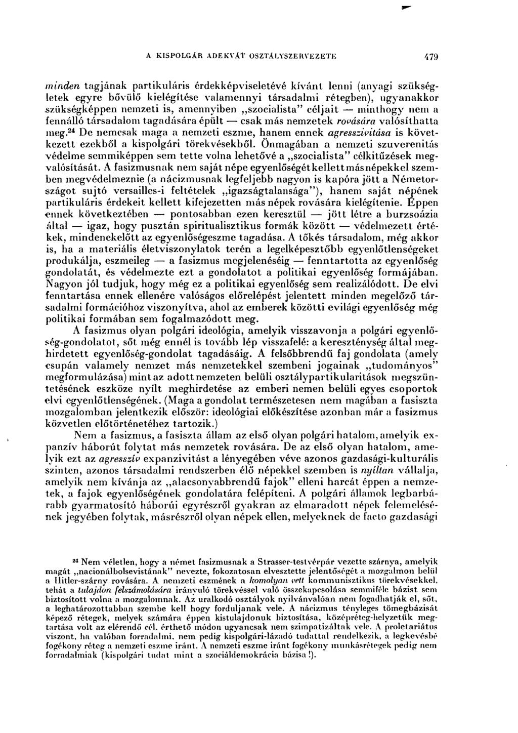 A KISPOLGÁR ADEKVÁT OSZTÁLYSZERVEZETE 479.